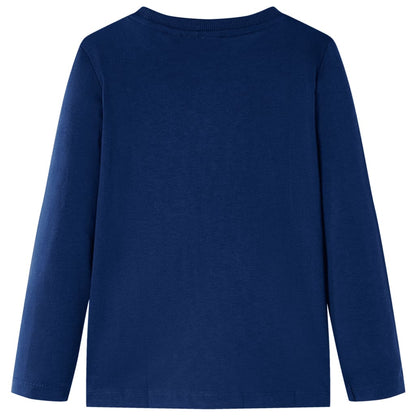Kindershirt met lange mouwen 116 marineblauw Marineblauw