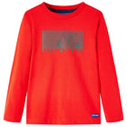 Kindershirt lange mouwen 128 rood fietsprint