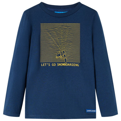 Kindershirt met lange mouwen 92 marineblauw