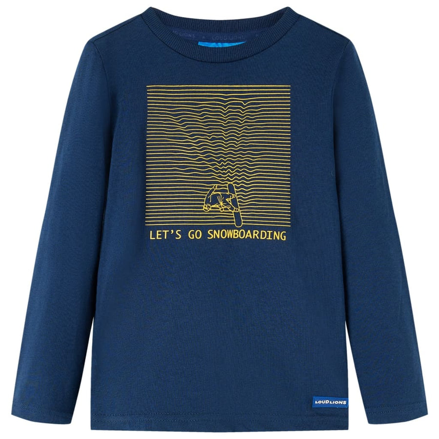 Kindershirt met lange mouwen 92 marineblauw