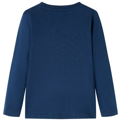 Kindershirt met lange mouwen 92 marineblauw