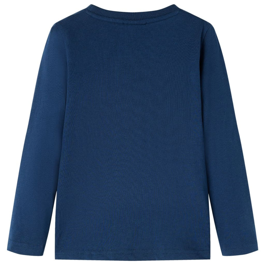 Kindershirt met lange mouwen 92 marineblauw