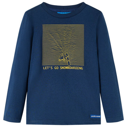 Kindershirt met lange mouwen 116 marineblauw