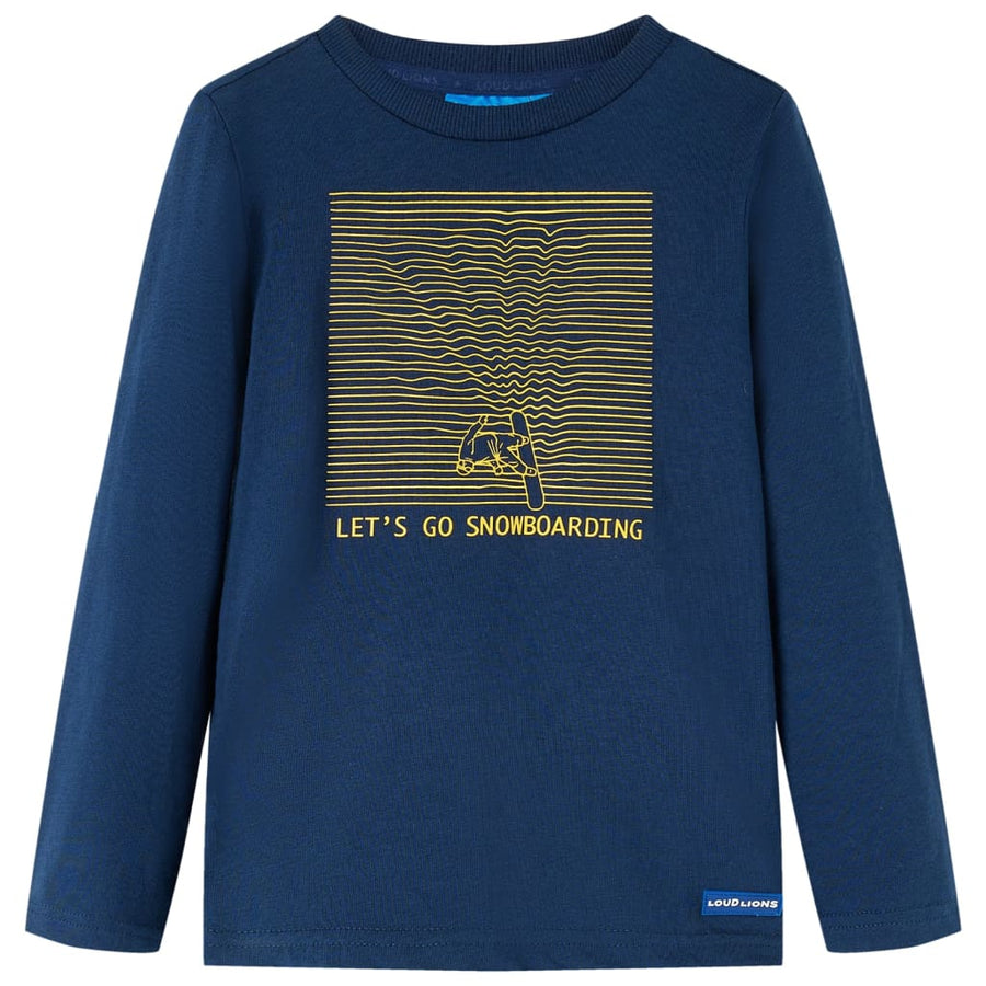 Kindershirt met lange mouwen 116 marineblauw