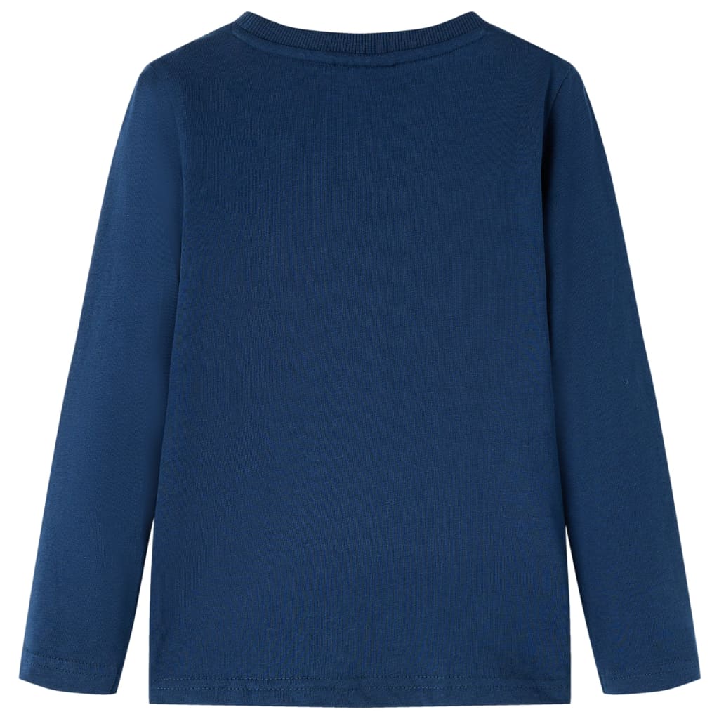 Kindershirt met lange mouwen 116 marineblauw