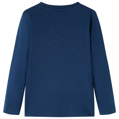 Kindershirt met lange mouwen 116 marineblauw
