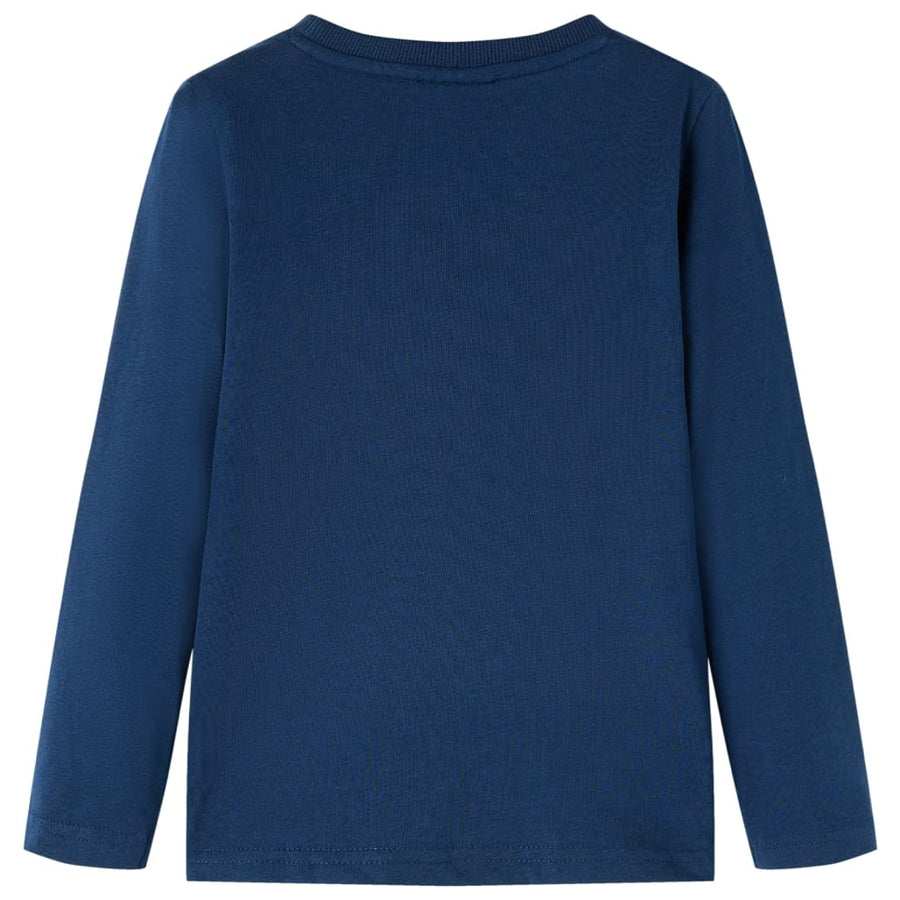 Kindershirt met lange mouwen 116 marineblauw