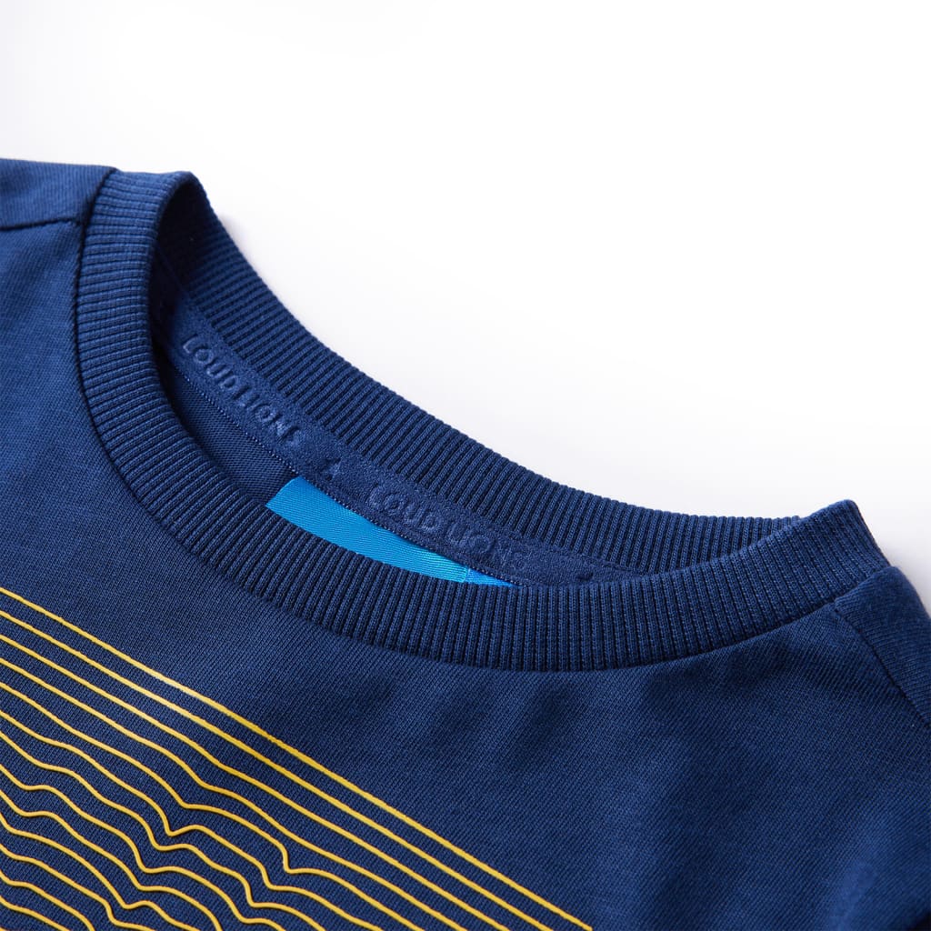 Kindershirt met lange mouwen 116 marineblauw
