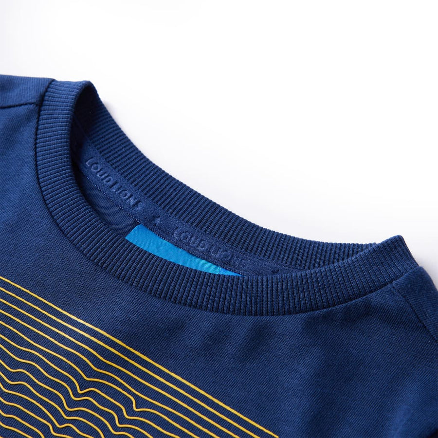 Kindershirt met lange mouwen 116 marineblauw