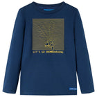 Kids Long-sleeved Shirt 128 Navy Blue