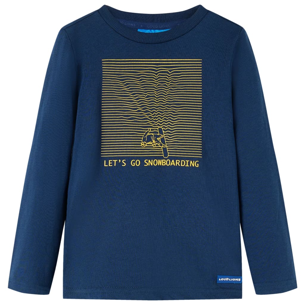Kindershirt met lange mouwen 128 marineblauw