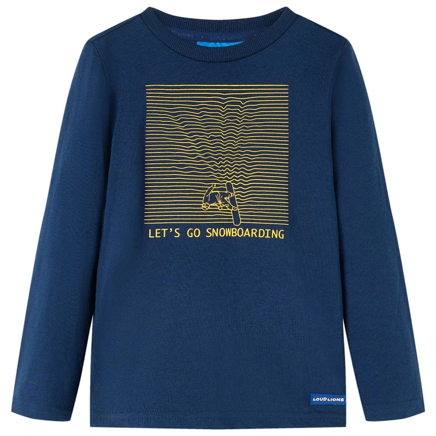 Kindershirt met lange mouwen 128 marineblauw