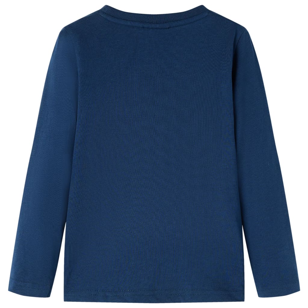Kindershirt met lange mouwen 128 marineblauw
