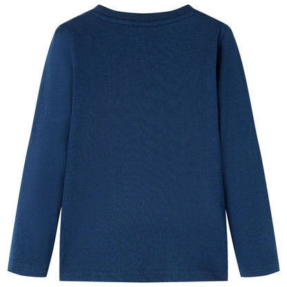 Kindershirt met lange mouwen 128 marineblauw