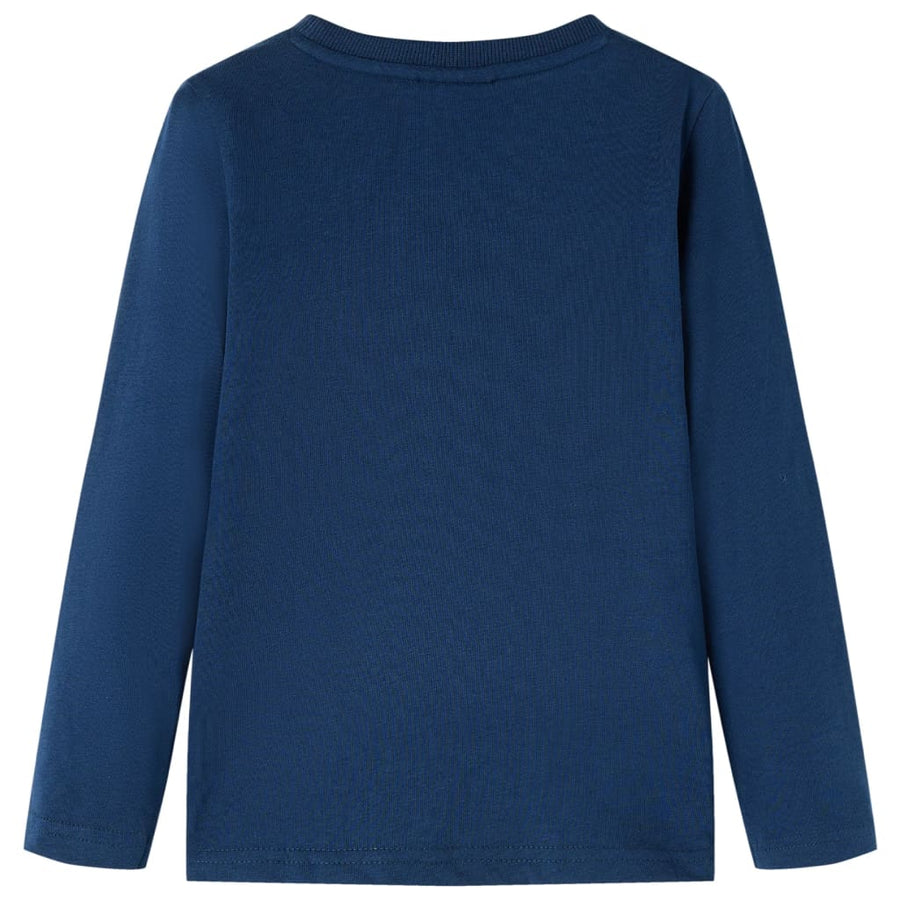 Kindershirt met lange mouwen 128 marineblauw