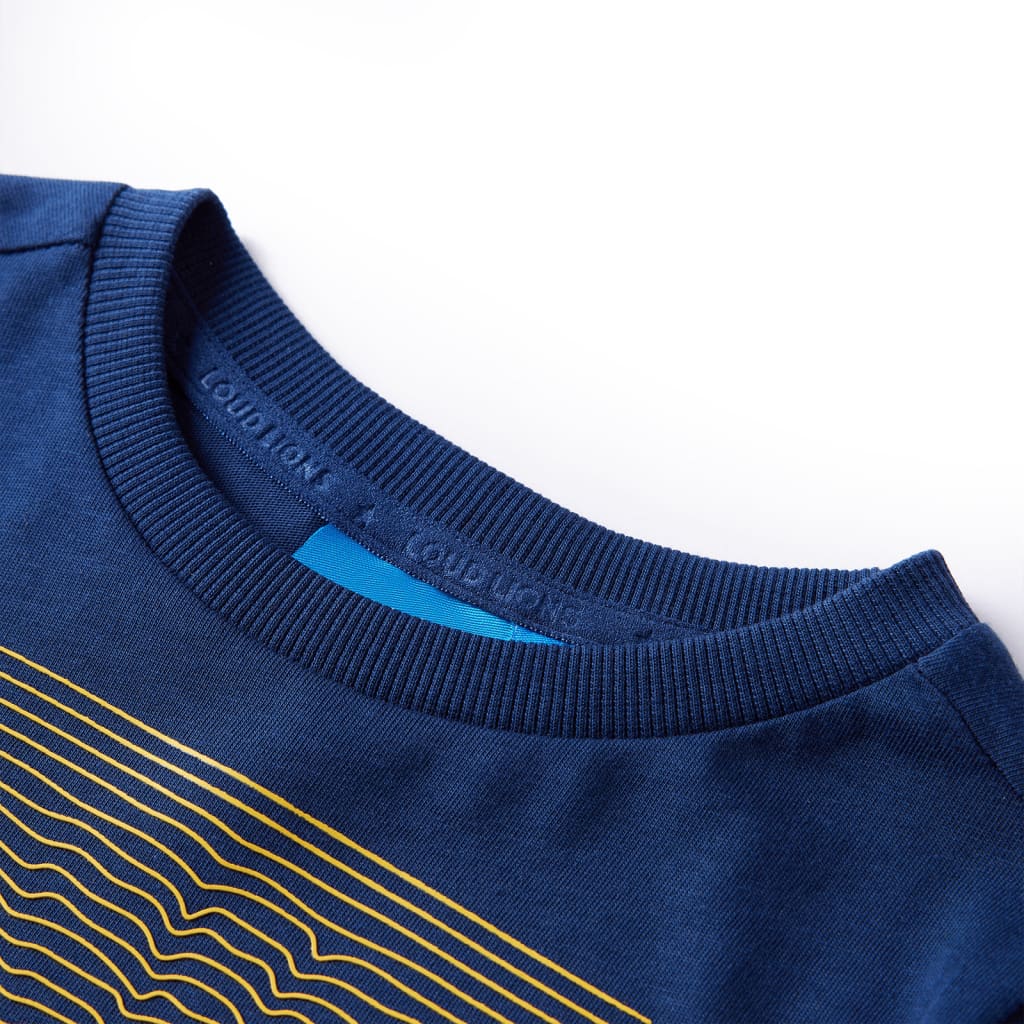 Kindershirt met lange mouwen 128 marineblauw