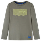 Kids' long-sleeved shirt 92 khaki