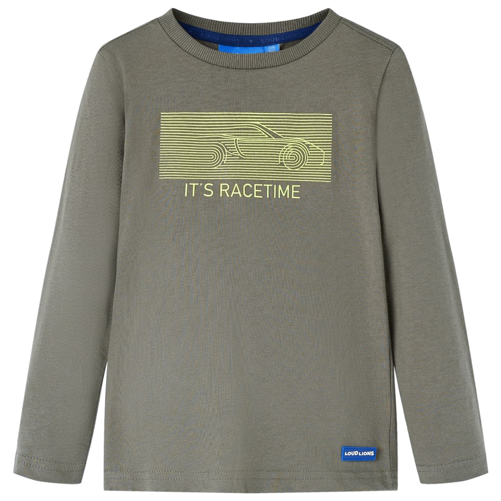 Kindershirt met lange mouwen 92 kakikleurig 92