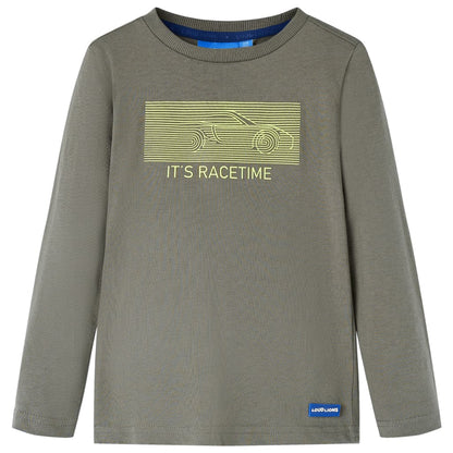 Kindershirt met lange mouwen 92 kakikleurig 92