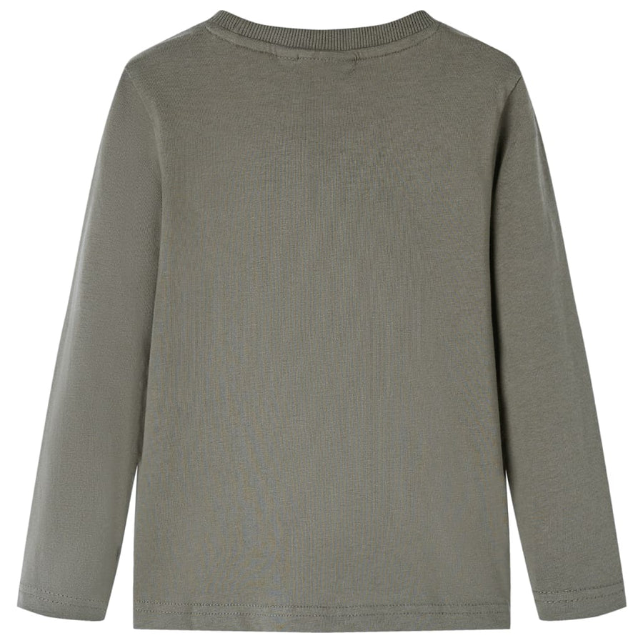 Kindershirt met lange mouwen 92 kakikleurig 92
