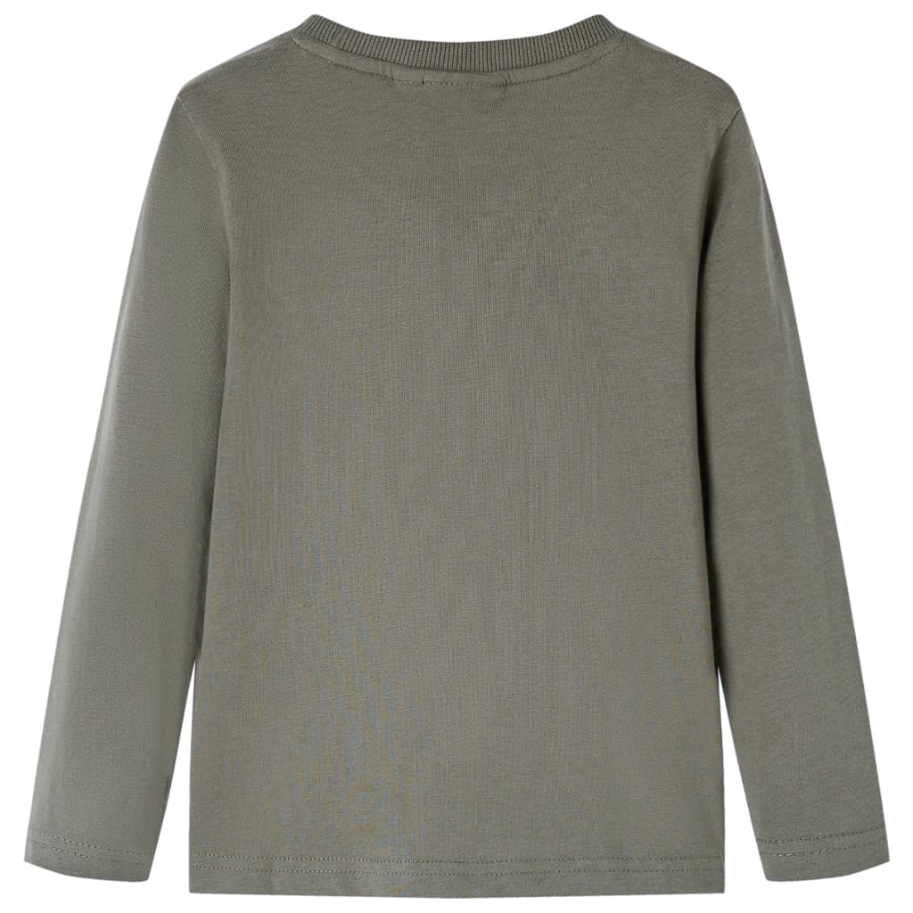 Kindershirt met lange mouwen 104 kakikleurig