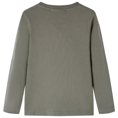 Kindershirt met lange mouwen 104 kakikleurig