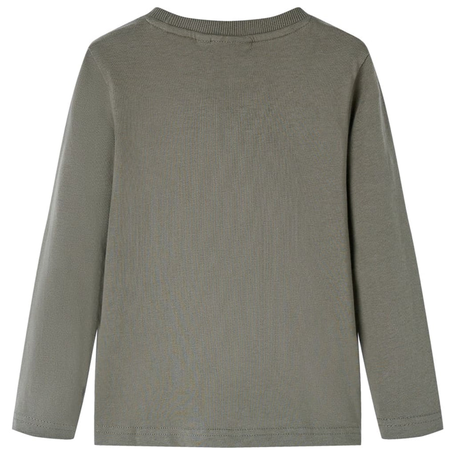 Kindershirt met lange mouwen 104 kakikleurig