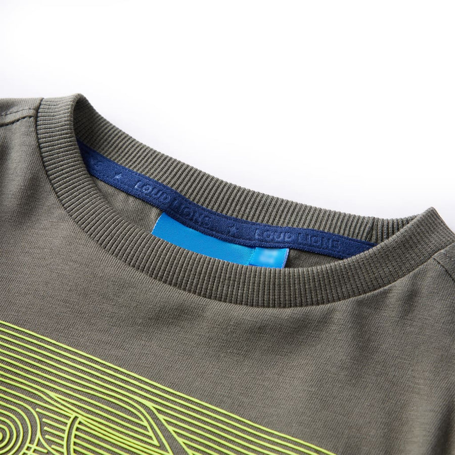 Kindershirt met lange mouwen 104 kakikleurig