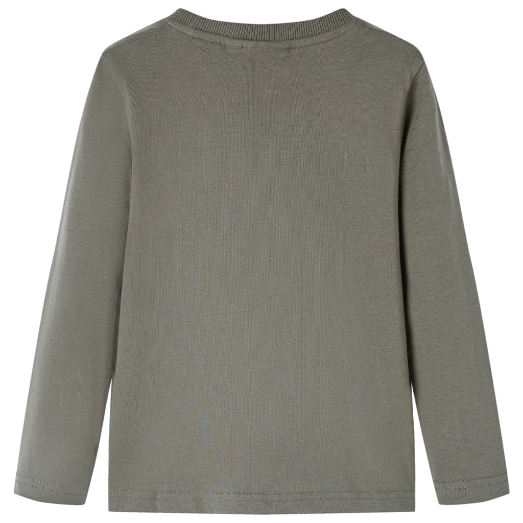 Kindershirt met lange mouwen 128 kakikleurig