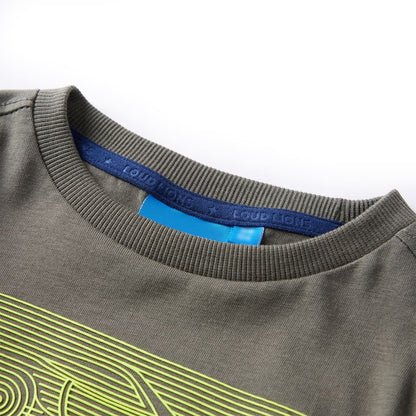 Kindershirt met lange mouwen 128 kakikleurig