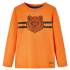 Kindershirt lange mouwen 92 donkeroranje katoen