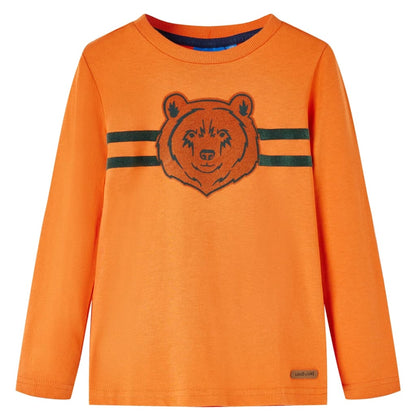 Kindershirt met lange mouwen 92 donkeroranje orange 92