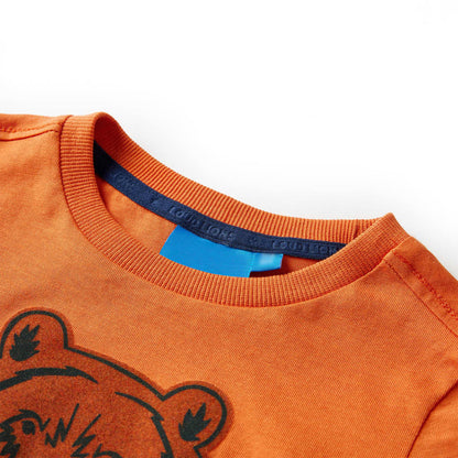 Kindershirt met lange mouwen 92 donkeroranje orange 92