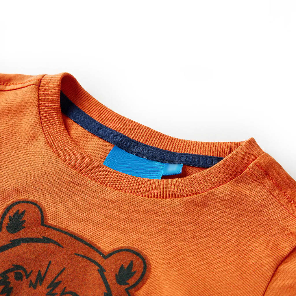 Kindershirt met lange mouwen 104 donkeroranje orange 104