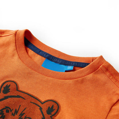 Kindershirt met lange mouwen 104 donkeroranje orange 104