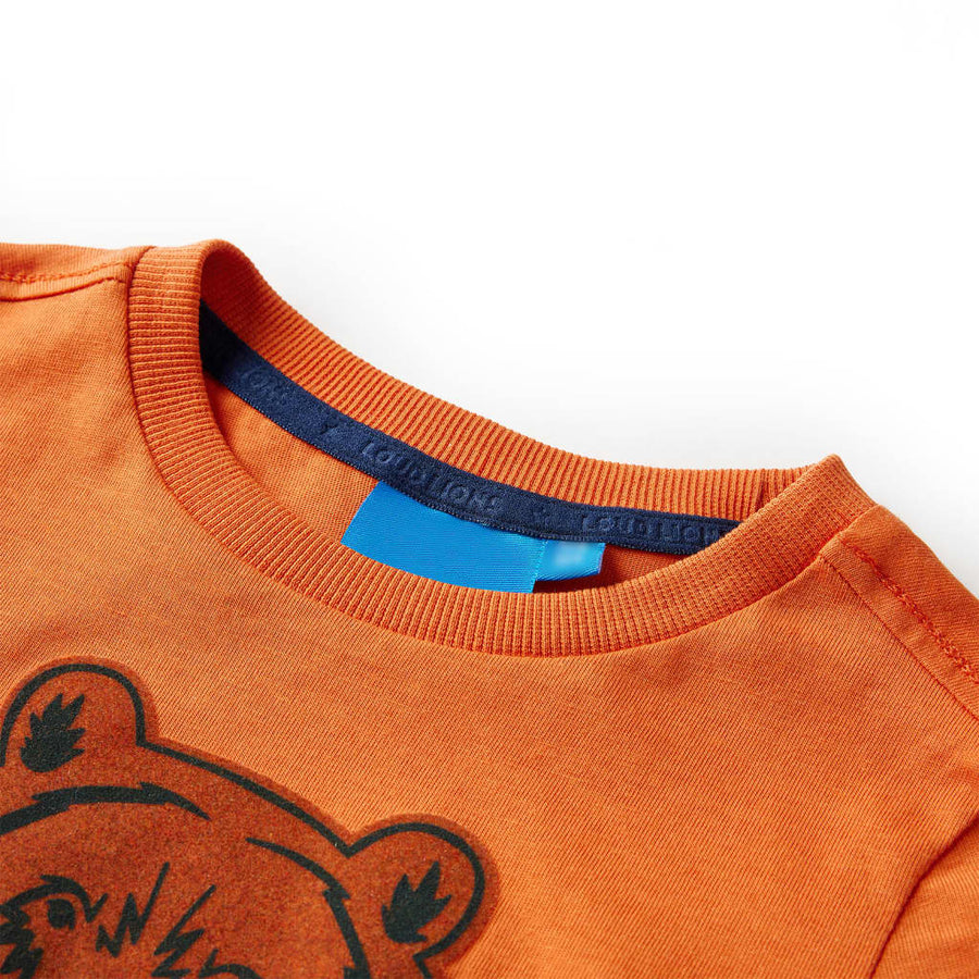 Kindershirt met lange mouwen 116 donkeroranje orange 116