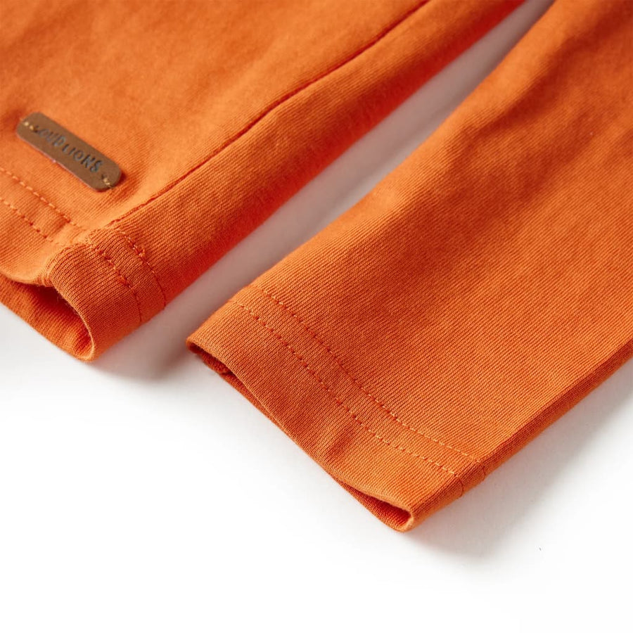 Kindershirt met lange mouwen 116 donkeroranje orange 116