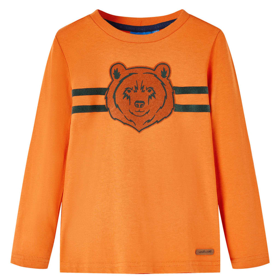 Kindershirt met lange mouwen 128 donkeroranje orange 128