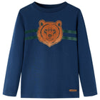 Kindershirt lange mouwen 92 marineblauw