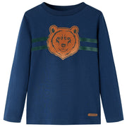 Kindershirt lange mouwen 92 marineblauw