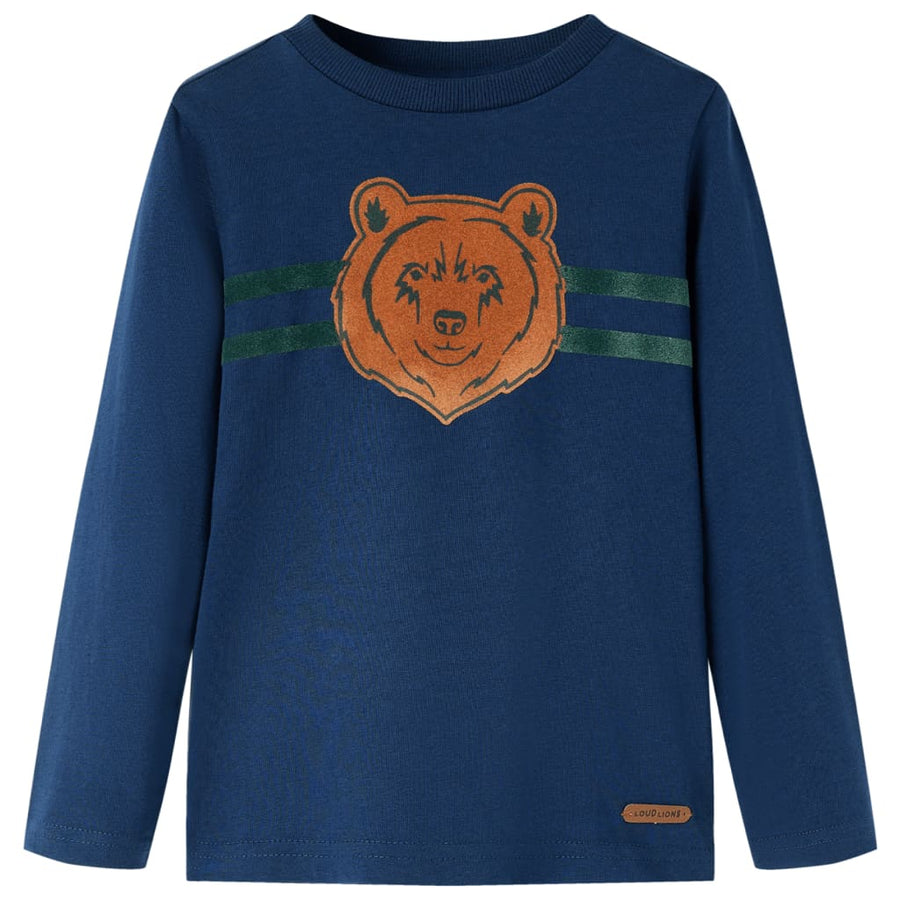 Kindershirt met lange mouwen 92 marineblauw Marineblauw