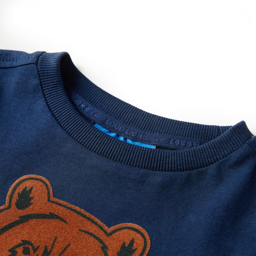 Kindershirt met lange mouwen 92 marineblauw Marineblauw