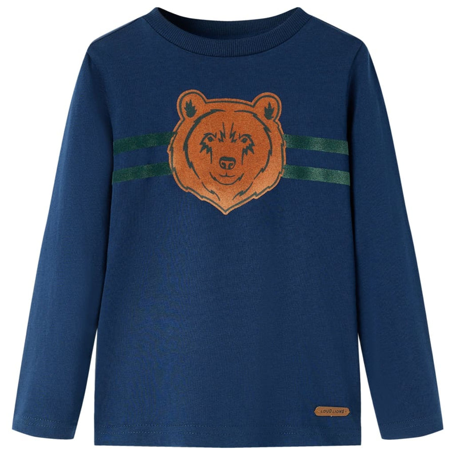 Kindershirt met lange mouwen 104 marineblauw Marineblauw 104