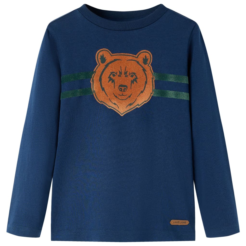 Kindershirt met lange mouwen 116 marineblauw Marineblauw 116