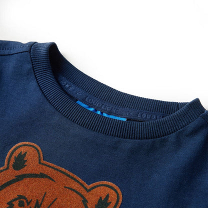 Kindershirt met lange mouwen 128 marineblauw Marineblauw 128