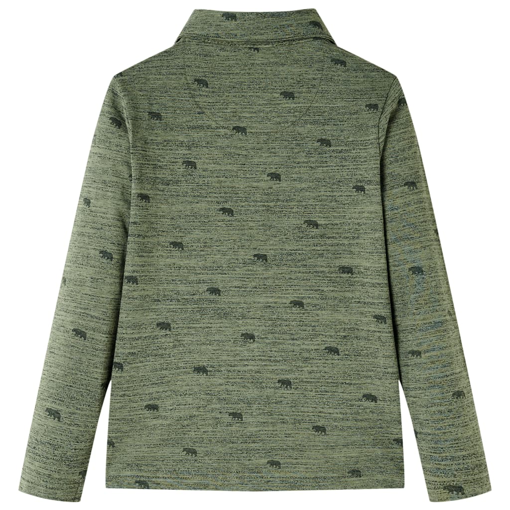 Kindershirt 104 gemêleerd kakikleurig