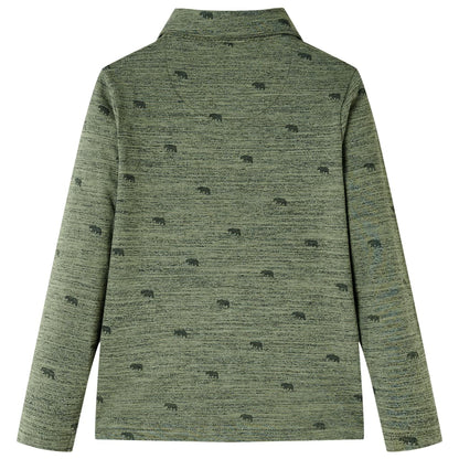 Kindershirt 104 gemêleerd kakikleurig