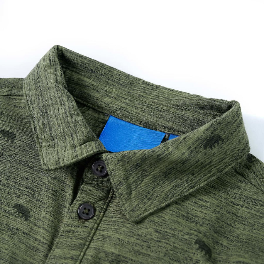 Kindershirt 104 gemêleerd kakikleurig