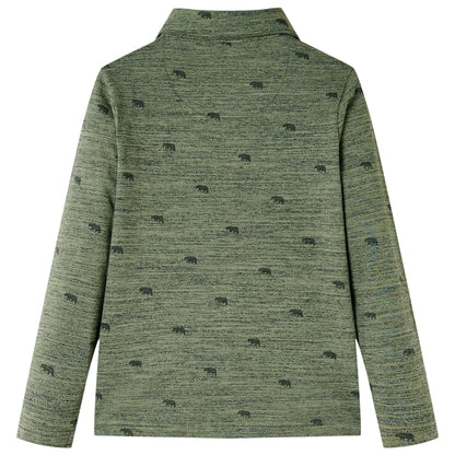 Kindershirt 116 gemêleerd kakikleurig