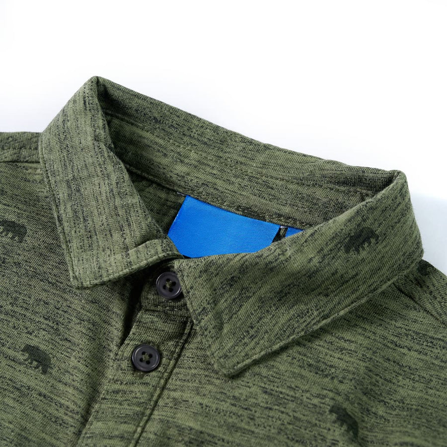 Kindershirt 116 gemêleerd kakikleurig
